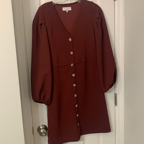 Madewell Dresses & Skirts - Madewell burgundy medium dress Texture & Thread crepe excellent